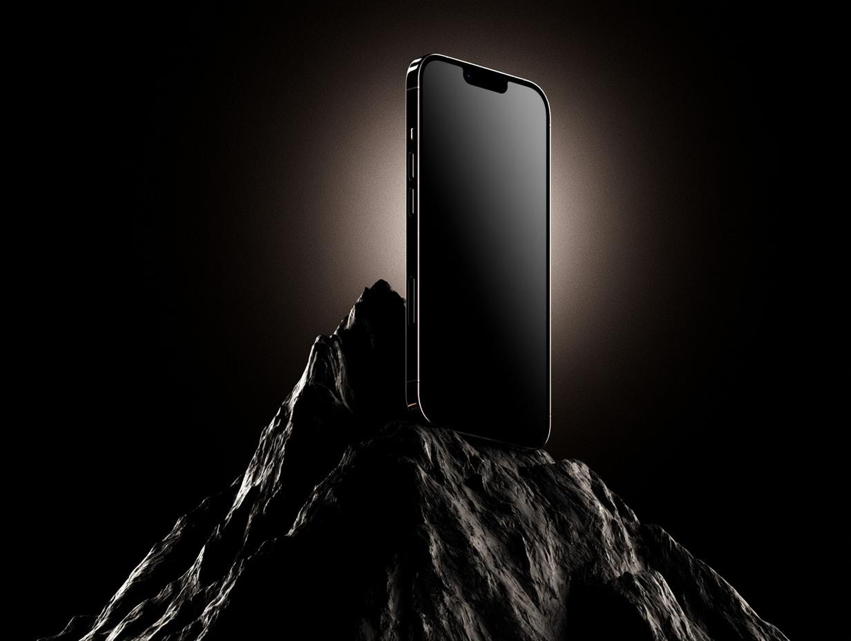 Dağ zirvesinde dikey telefon — mobil öncelik